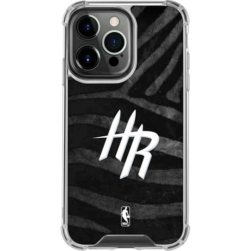 NBA Houston Rockets Black Animal Print iPhone 16 Pro Clear Case